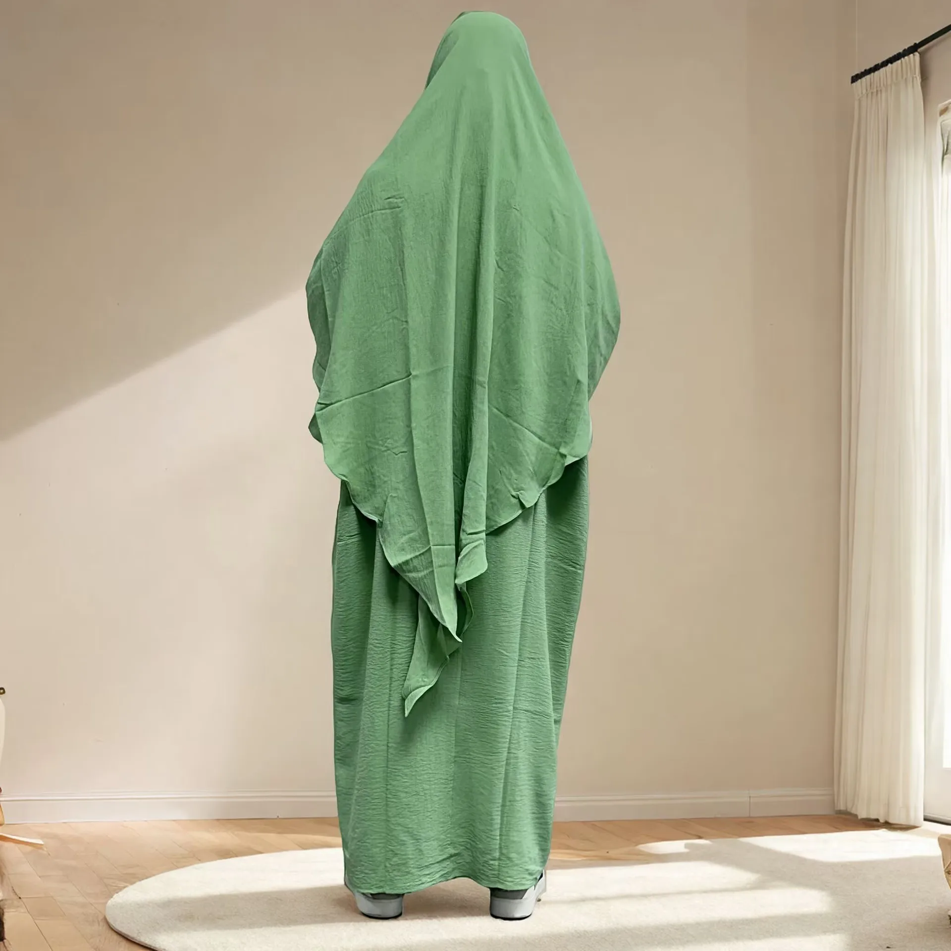 

Ramadan Khimar Abaya Eid Djellaba Muslim Hooded Dress Women Islam Clothing Turkey Kaftan Prayer Garment Arabic Robe Kaftan Gown