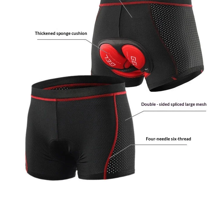 OFFBONDAGE Radhose für Herren, atmungsaktive Radunterwäsche aus Mesh, 5D-Gel-Polster, stoßdämpfende MTB-Radhose, Radbekleidung – Detail 8