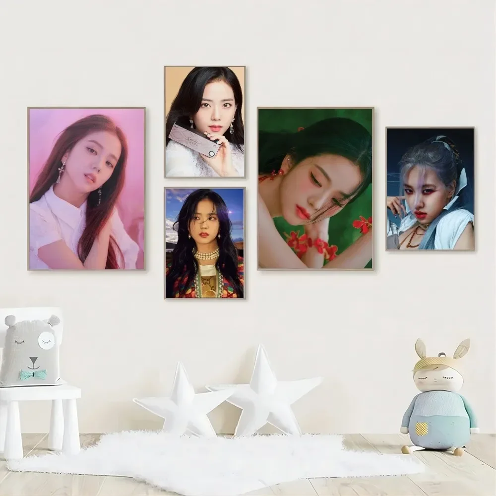 1pc Kpop Jisoo B-BLACKPINK Poster Stickers Home Decor Aesthetic Art Mural Room Decor Digital Painting Living Room Bar