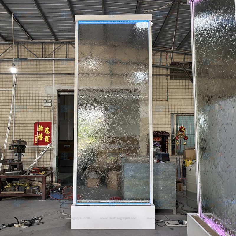 custom.Ultra High Coated Transparent Stainless Steel Waterwall Fountain Feng Shui Screen Room Divider Foldable Handcrafted Durab