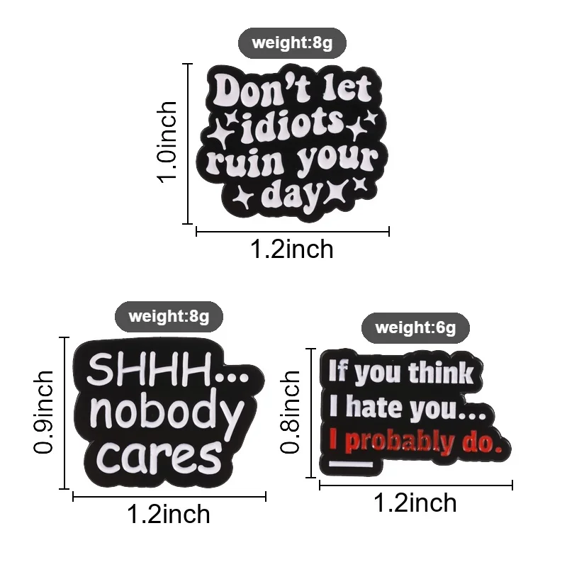 Funny Satirical Quote Badge, Creative Personality English Slogan Enamel Pin, Fashion Accessory, Gift for Friends