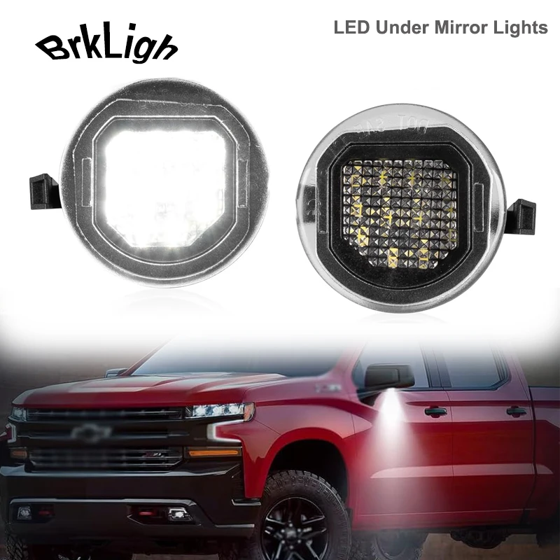 

2Pc LED Under Mirror Light Puddle Lamps For Chevrolet Tahoe Suburban Silverado GMC Sierra Yukon 1500 2500 3500 Cadillac Escalade