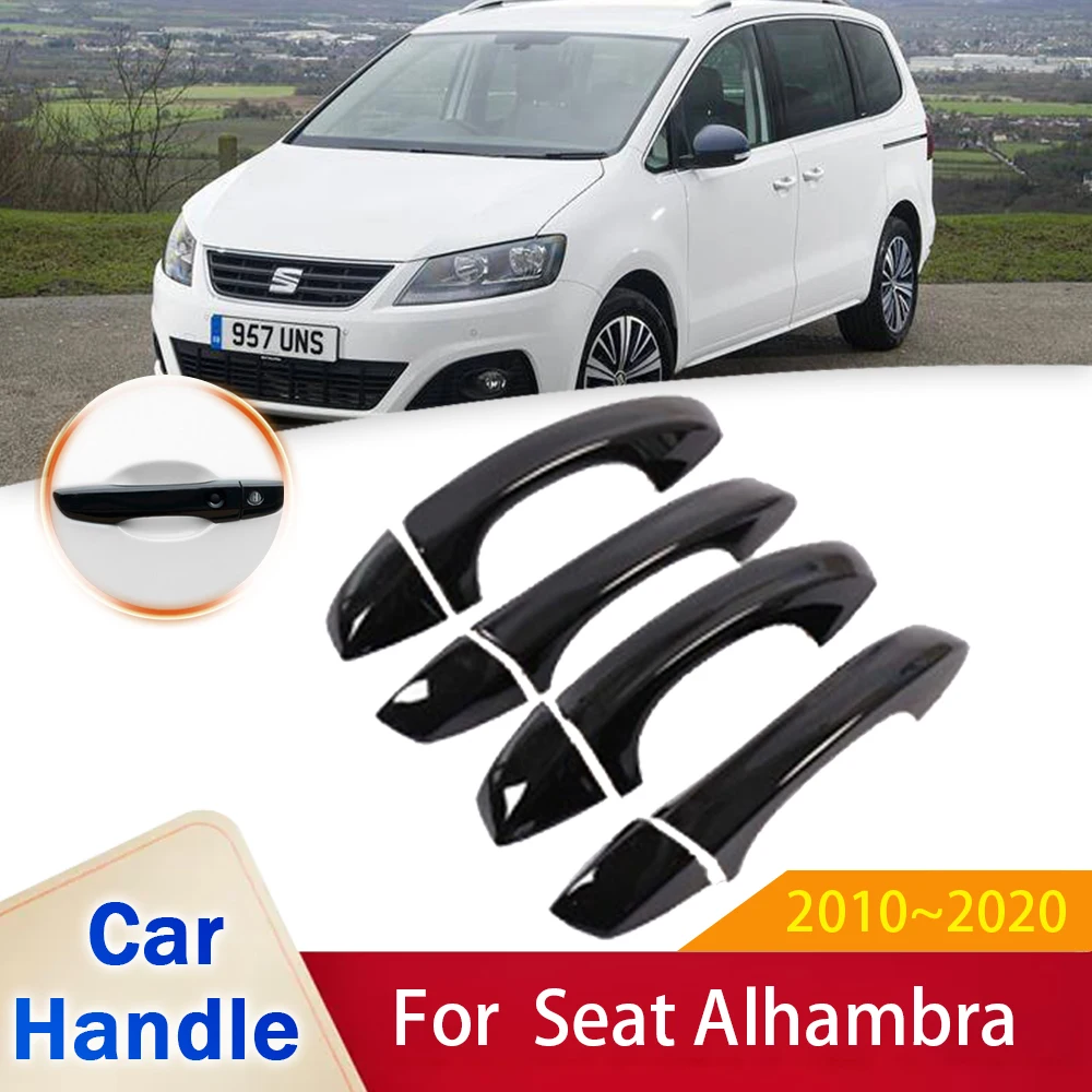 

Fit for Seat Alhambra MK2 7N 2010~2020 Gloss Black Door Handle Cover Stickers Trim Car External Protective Accessories 2014 2015