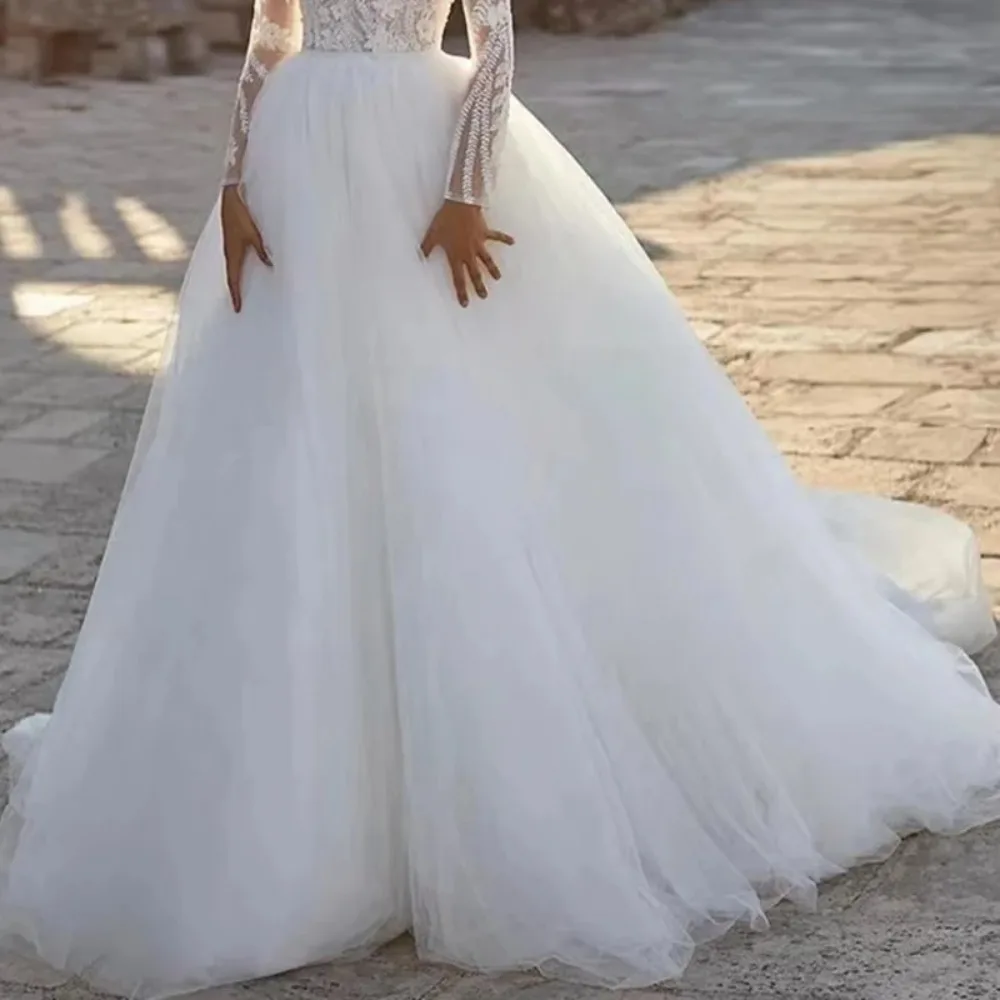 

Abnehmbarer langer Schleppe-Hochzeitsrock aus Tembali für Brautkleider, Party, Abschlussball, Überrock