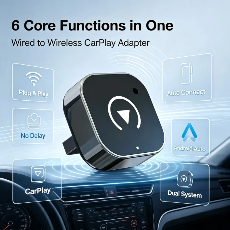 In‑car Smart Sync Fitting, Wireless Adapter For Factory Stereo Reliable Wired‑to‑wireless Conversion