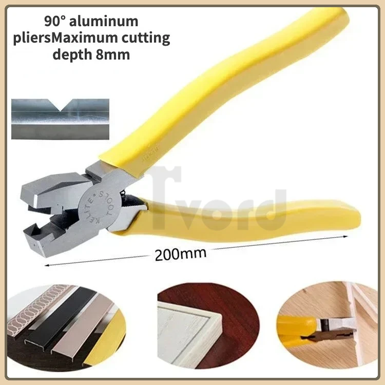 1PC 8 Inch 90 Degree Aluminum Alloy Frame-Folding Pliers V-Groove Edge Banding Woodworking Tool DIY Bending Frames Notch Cutter