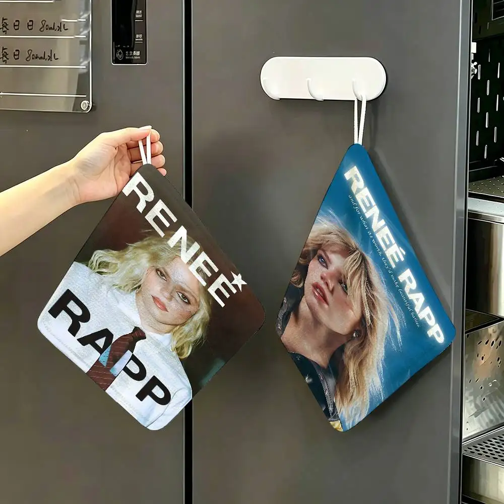 Pop Singer A-Actor Renee Rapp  Polyester Cotton Hanging Kitchen Towel, Absorbent Hand Wiping Cloth for Daily Cleaning Drying