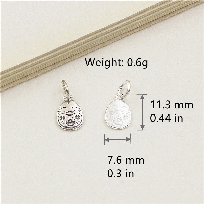 100% Real Sterling 925 Silver Accaccessories Caicai Cat Charm Pendant For Bracelets and Necklaces Key Diy Material for Jewelry