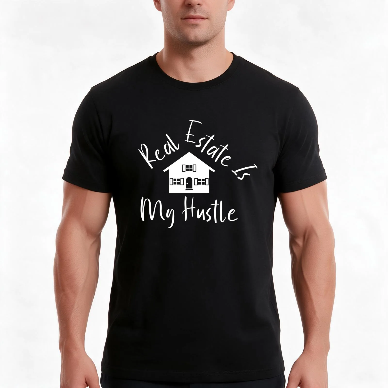 Real Estate Is My Hustle Real Estate Agent Gift Agent Realtor T-Shirt Summer Casual Cotton Tee Oversized Streetwear Tops