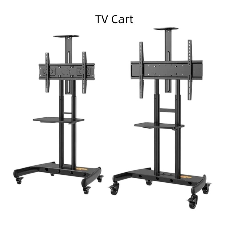 Mobile TV Cart with Wheels, Height Adjustable Rolling TV Stand for 32-75 Inch Screen, Conference Whiteboard Trolley