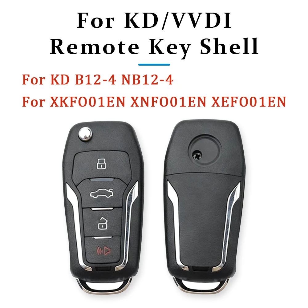 

10/30 Pcs Car Key Flip Remote Shell 4 Button Key Fob Case Ford Small Style Cover for Xhorse VVDI XKFO01EN KeyDiy KD B12-4 NB12-4
