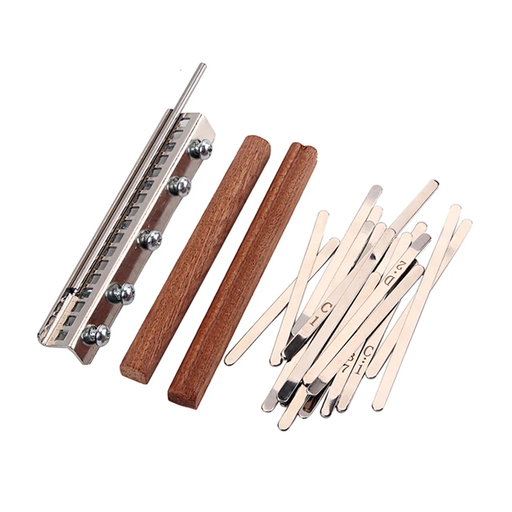 

Steel 17 Note Kalimba Keys Bamboo Thumb Piano Bridge Set Musical Key Replacement Percussion Instruments Accessories For Adults