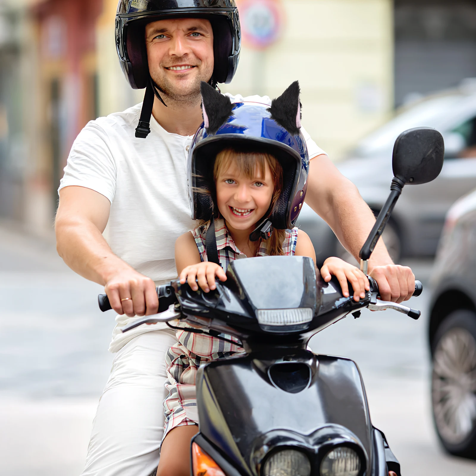 

1 Pair Cat Ears Decoration Motorcycle Scooter Accessories Cosplay Animal Ears Lightweight Durable Fun Design Bright