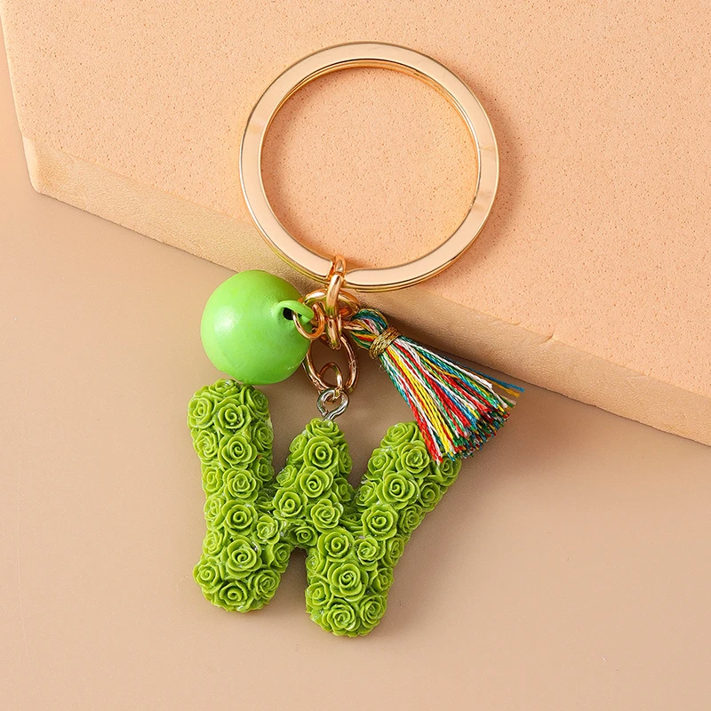 Niedlicher Schlüsselanhänger mit englischen Buchstaben und Glockenmotiv für Damen und Herren, als Auto-Schlüsselhalter, Handtaschenanhänger, Schlüsselring, Accessoire, DIY-Schmuck, Geschenkidee – Detail 4