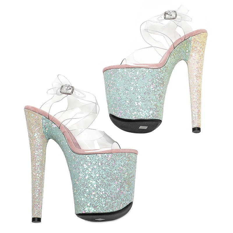 Leecabe 20cm/ 8inches PVC upper exotic sexy fashion party high heel sandals Models Party Show Stage Platform Women Sandals 1B