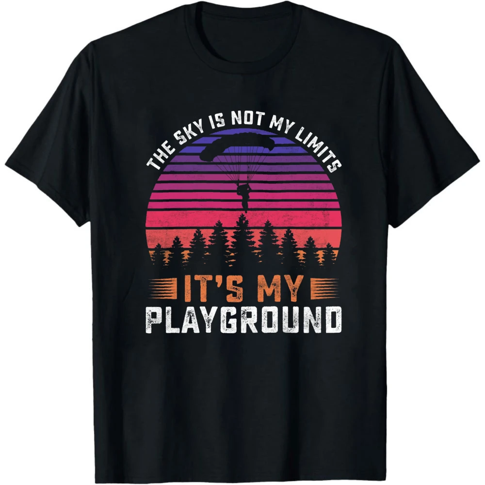 The Sky Is Not My Limits It's My Playground Graphic T Shirt Men Summer Cotton Short Sleeve Sky Player Meme Casual Daily Outfit