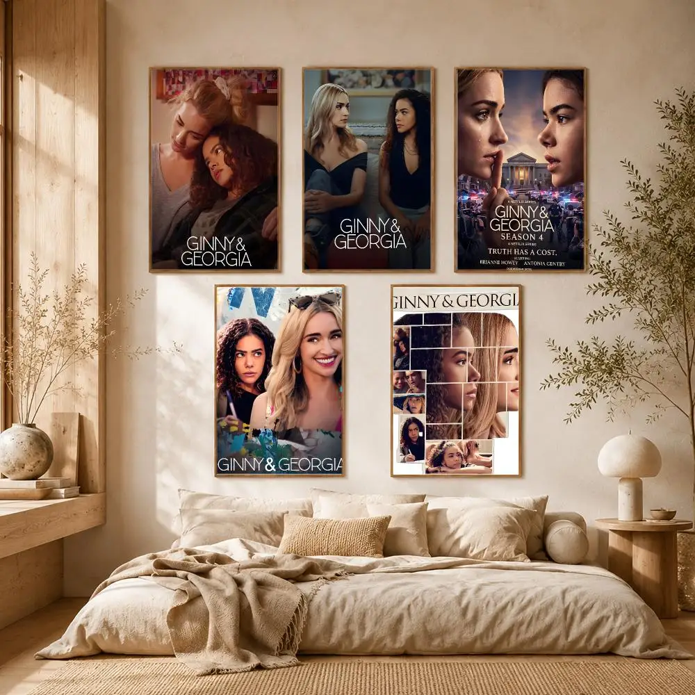 Ginny & Georgia TV Series Teen Drama Poster Self-adhesive Advanced Aesthetic Printing Paper Wall Art for Living Room Home Decor