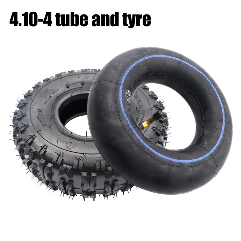 4.10-4 Pneumatic Tires outer tire 4.10/3.50-4 Inner Tube for ATV Quad Go Kart 47cc 49cc Chunky Fit All Models 4\