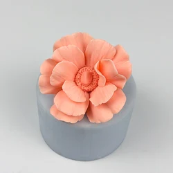 HC0439 PRZY 3D Camellia Flower Moulds Soap Molds Silicone Wedding Birthday Valentine's Day Candle Mold Clay Resin Decor