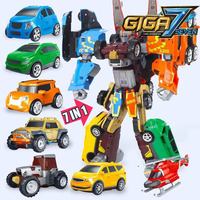 Tobot V MINI GIGA 7 Integration 7 in 1 Cars Combiner Robot Korean Toy Car Plane Action Figure ABS 44CM Transformation Model Gift
