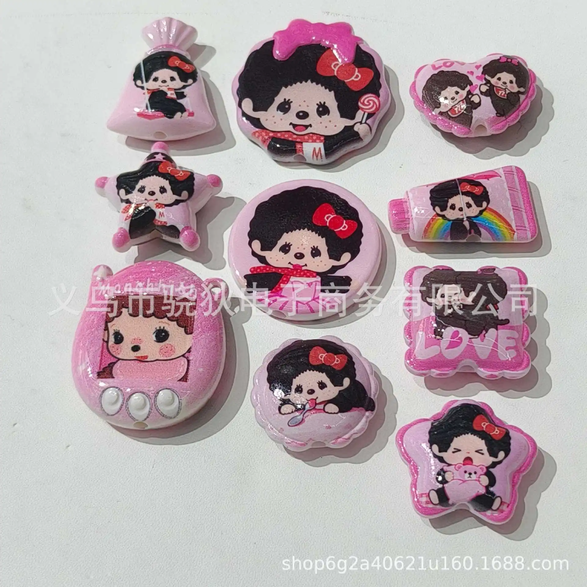 

Cartoon Anime for mongqiiq Vertical Hole Hanging Hole Bead Handmade DIY Jewelry Charms Bead Pen accessory Material