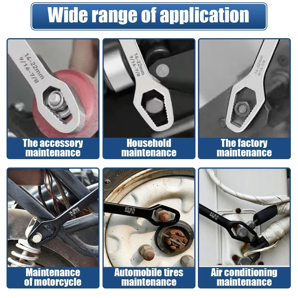 8-22mm Universal Torx Wrench Selbst anziehen Verstellbarer Ratsche Drehmoment Bord Doppel-kopf Mehrzweck Spanner hand Werkzeuge