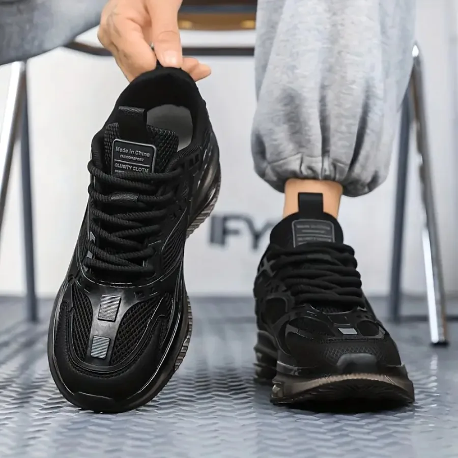 

Men'S Shoes Breathable Mesh Fashion Sneakers Hidden Height Increasing 3.94inch Thick Sole Summer Casual Sports Black Warrior Da