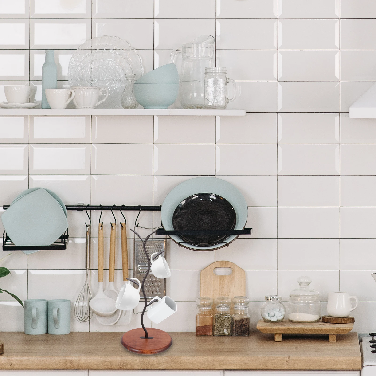 Kaffeetasse Halter Organizer Teetasse Rack Kleiderbügel Becher Display Holz Lagerung Baby