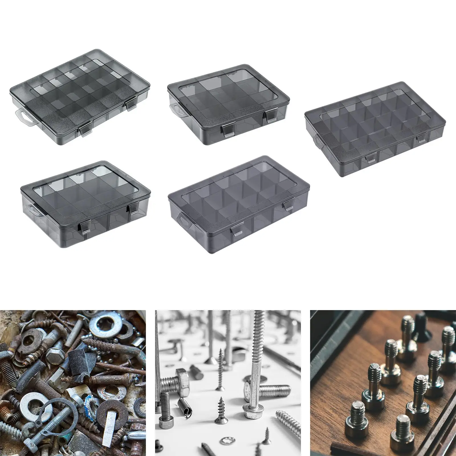 Tool Storage Box Organizer Container Case Organizing for Jewelry Earring Screws Nuts Bolt Small Accessories Hardware