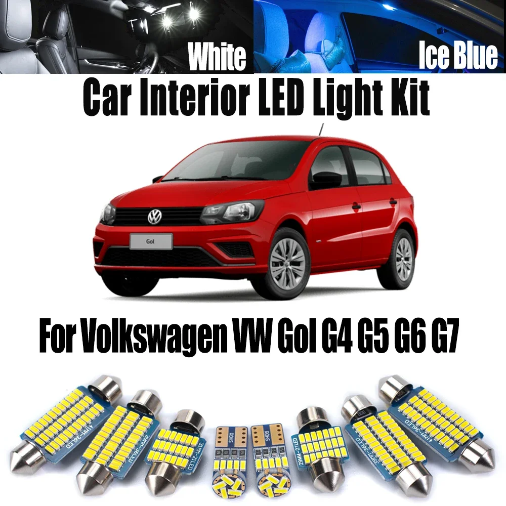 Canbus veículo led interior cúpula tronco placa de licença kit luz para volkswagen vw gol g4 g5 g6 g7 lâmpada leitura do carro acessórios