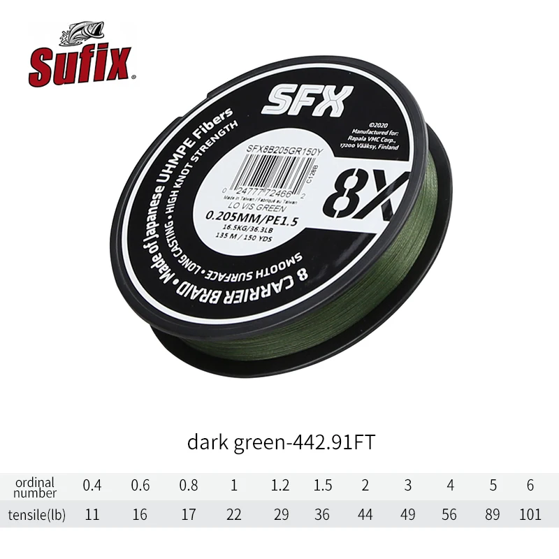 Sufix Braided 8X braid Fishing Line 135M/150M Super Strong Multifilament 8 Braided Fishing Line Carp Fishing