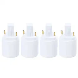 4pcs Professional G24D To E27 2 Pin Light Bulb Socket Adapter Light Holder Light Socket Base Light Bulb Adapter Converter