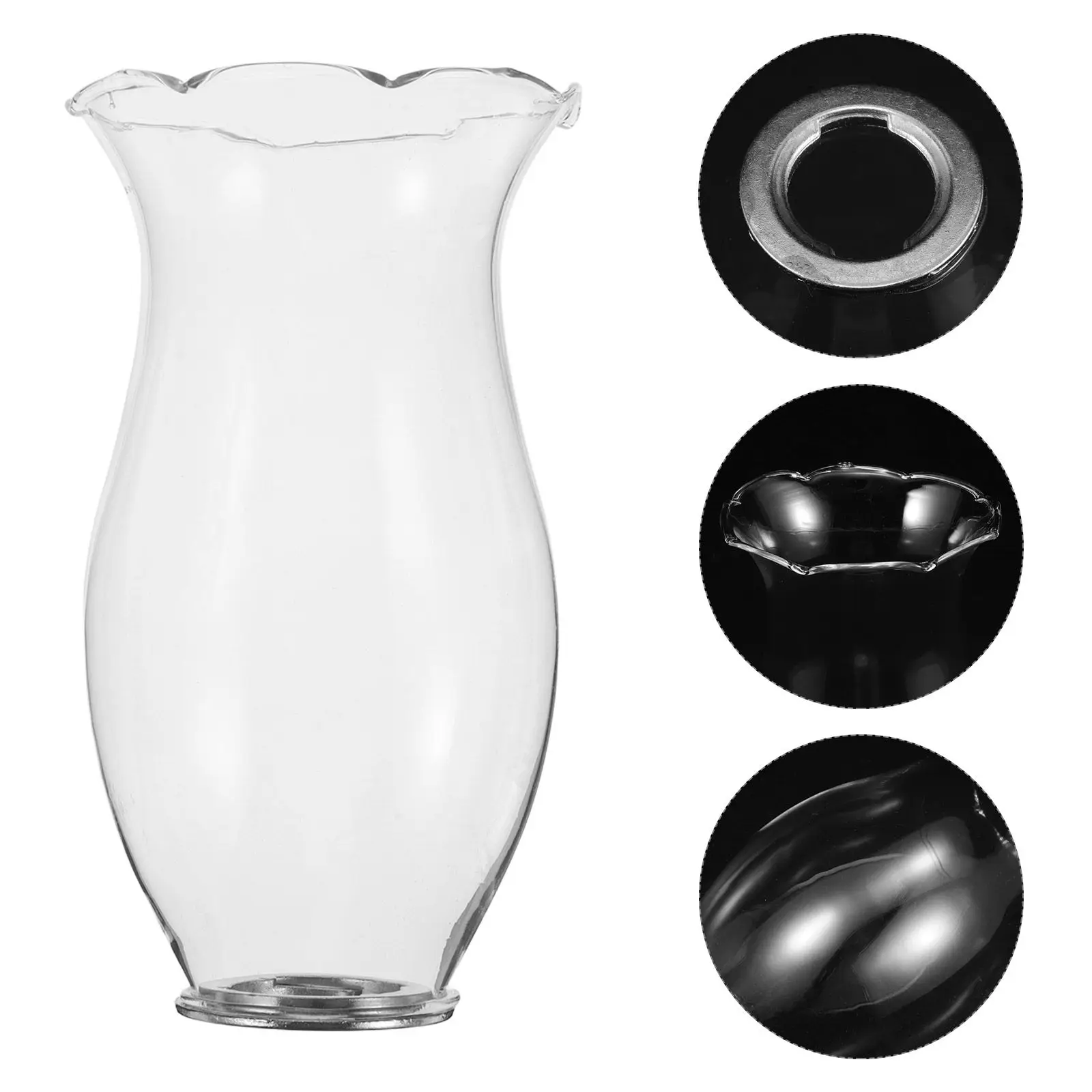 Clear Glass Hurricane Holder Elegant Cylindrical Design Windproof Pillar Stand Wedding Party Home Decor