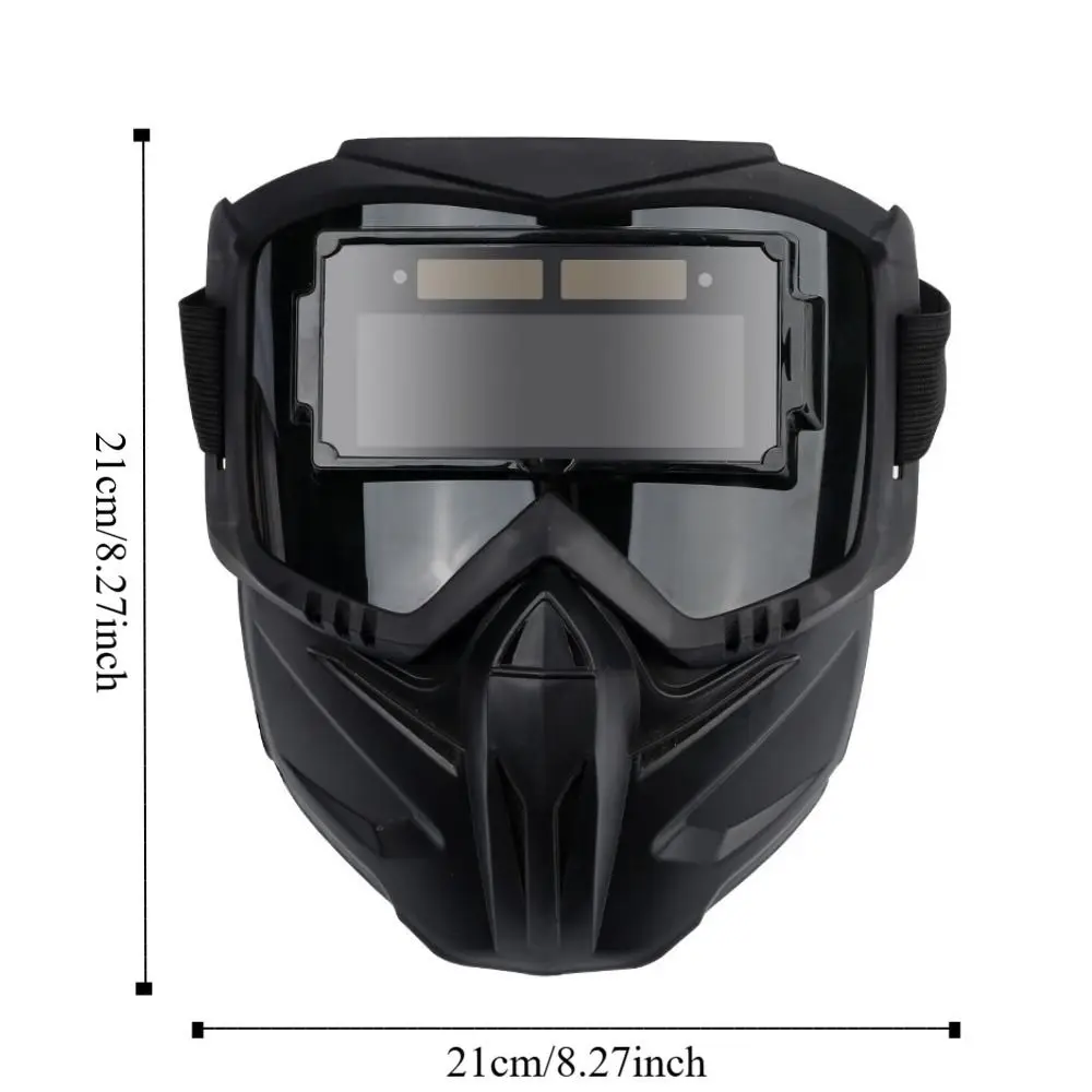 Auto Darkening Welding Mask Work Protective Impact Resistant Welding Glasses Face Shield Adjustable Band Face Protector Grinding