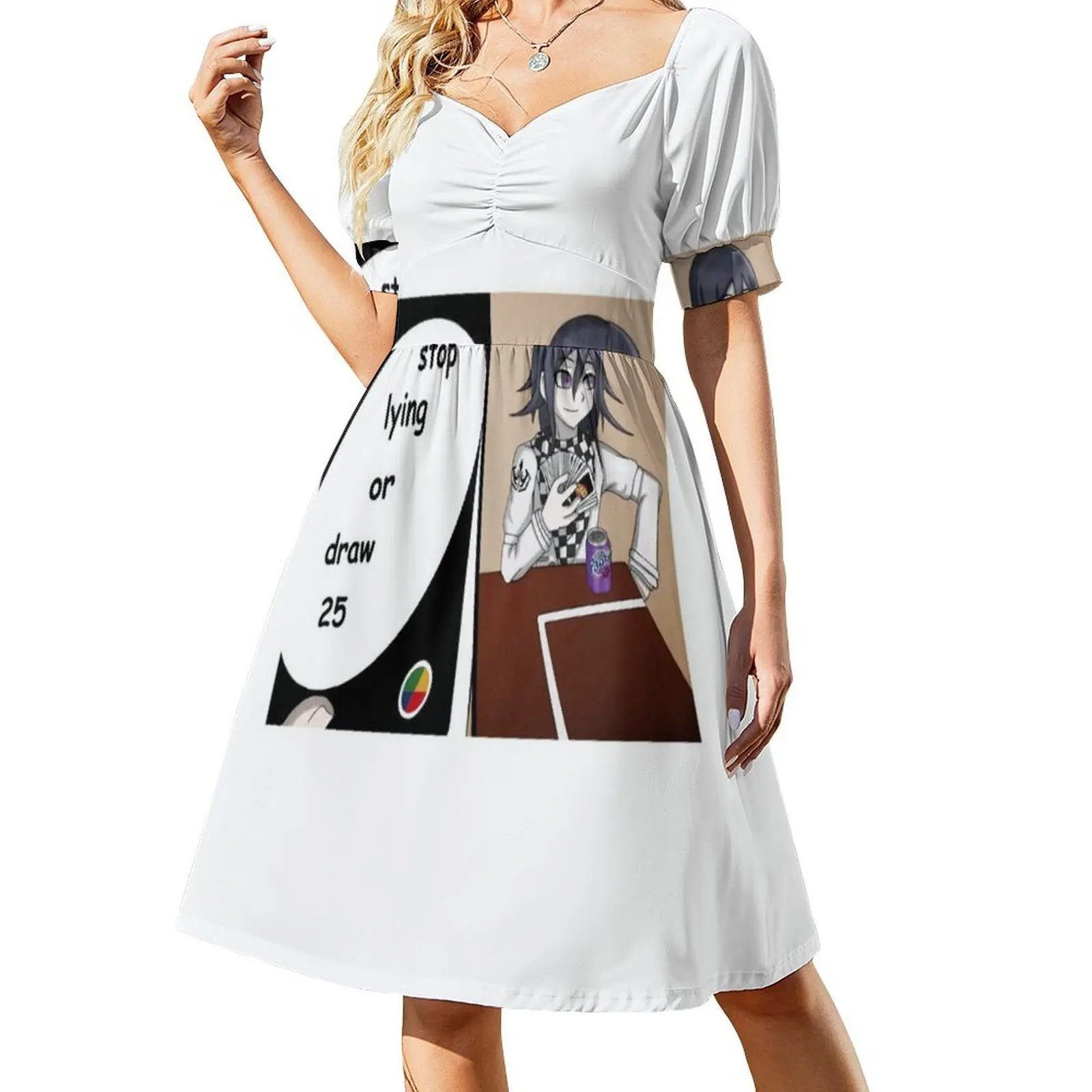 25 أو... فستان نسائي أنيق للحفلات على شكل حرف A مع خيارات قصيرة/طويلة/بدون أكمام من Kokichi Ouma Ouma Kokichi Ouma Oma Oma #2