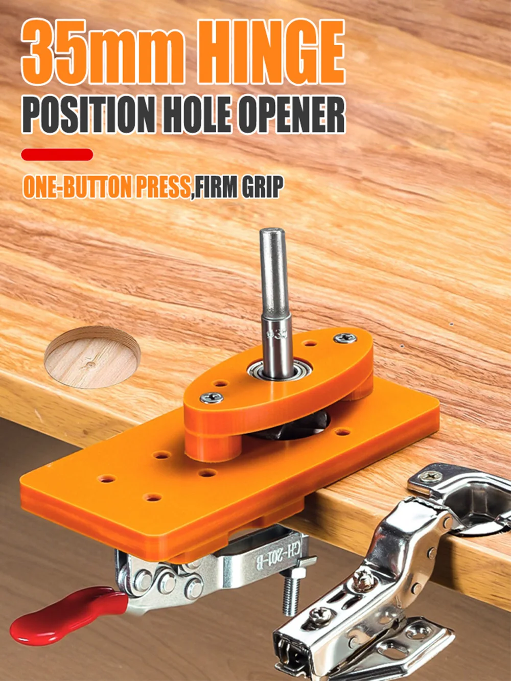 Woodworking Hinge Hole Open Locator Hinge Jig Hole Puncher Drilling Positioning Guide Locator for Door,Cabinet,Wardrobe,Cupboard
