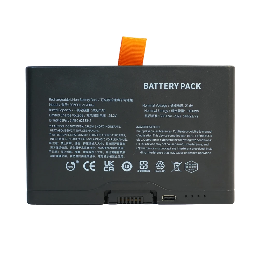 Replacement Battery 21.6V 108.0Wh 5000mAh For JBL PartyBox 520 FG6CELL21700G Portable Bluetooth Speaker with Type-C Port