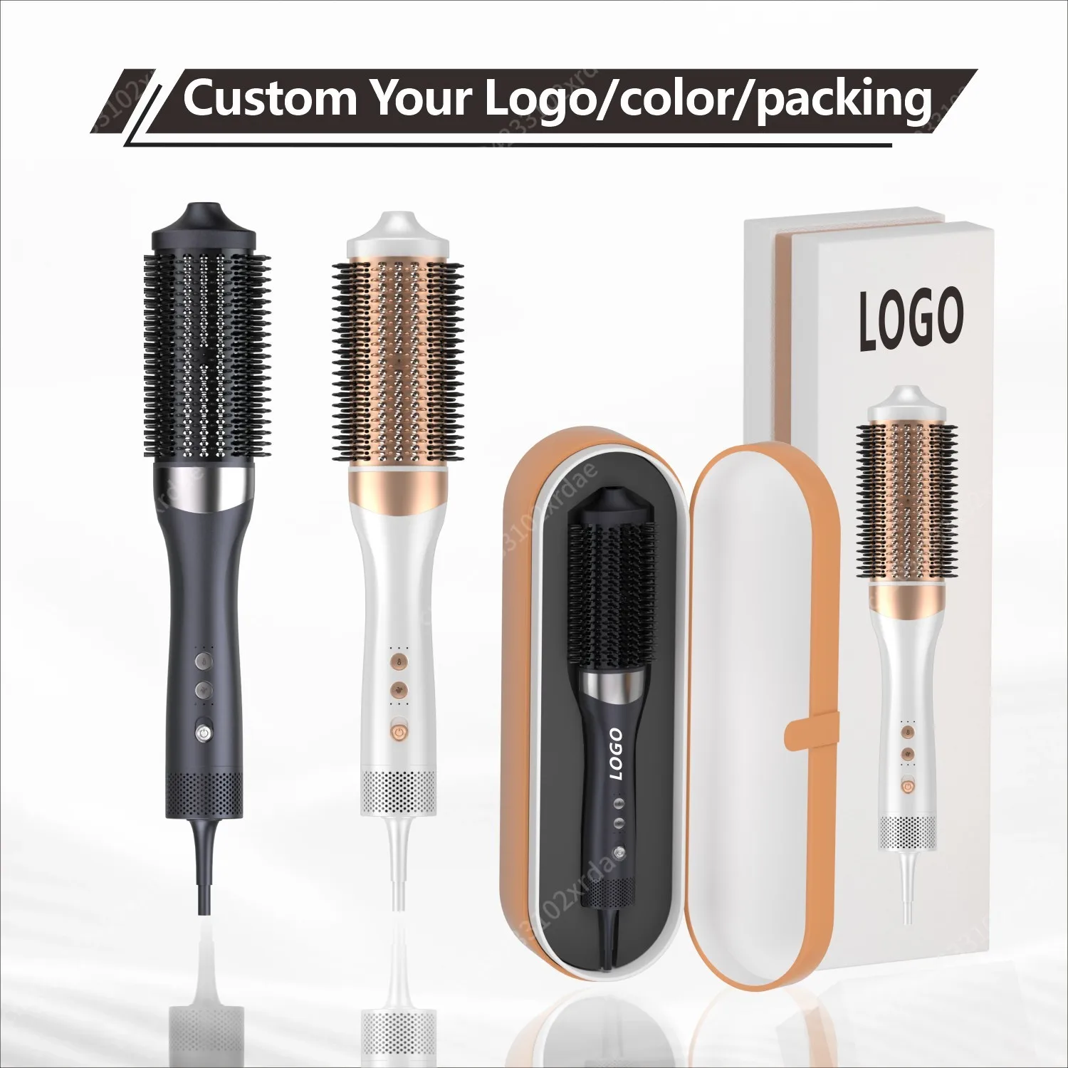 Professional Electric Hair Comb 1200W Low Temperature Styling Ionic Fluffy Curler Blow Dryer Brush for Hotels Home Outdoor Use