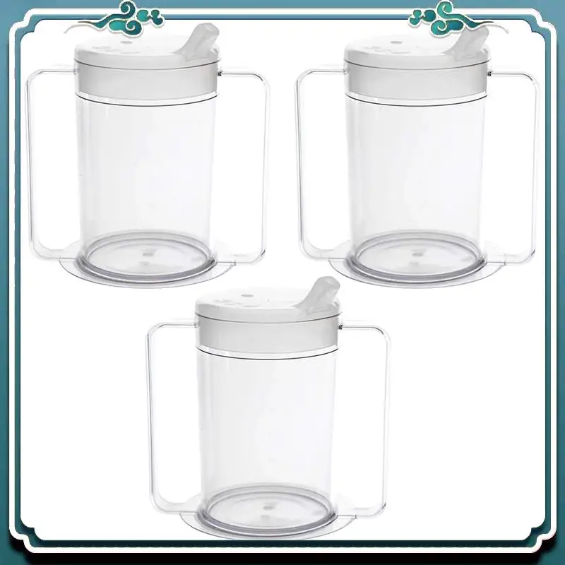 3 عبوات من أكواب رشفة الاستقلال المميزة - كوب امتصاص للبالغين سعة 12 أونصة مع مقابض للبالغين مع أكواب للمعاقين ذات الحركة المحدودة