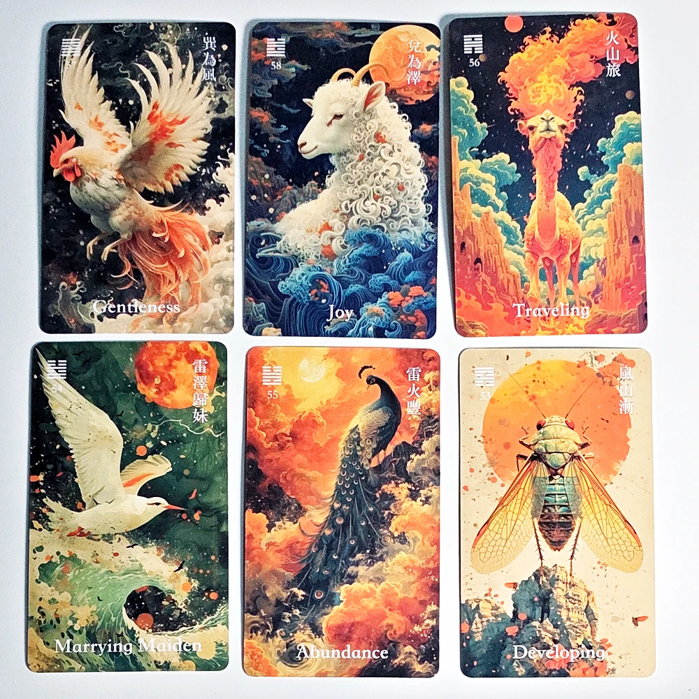 I-Ching Oracle Dragon Deck 10.3*6cm: 64 cartas de adivinación con hexagramas tradicionales y arte animal místico – Sabiduría ancestral