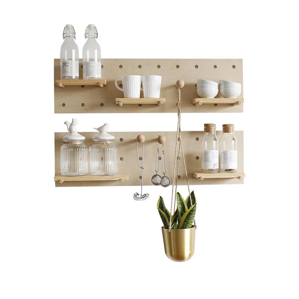 Non drilling hole board wall combination assembly solid wood wall decoration display wall mounted storage rack