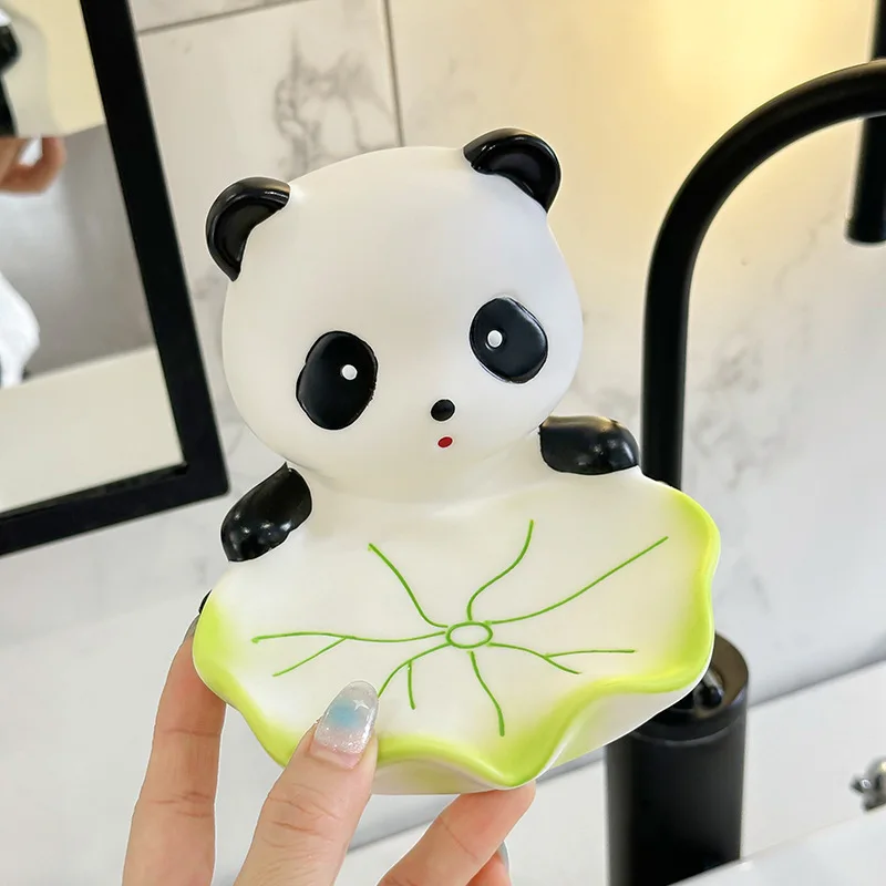 

1pcs Panda Soap Box Creative Drainage Soap Holder Bathroom Storage Shelf Non-Slip Home Decor Safe Material Household