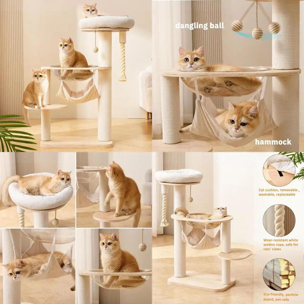 

Indoor Multipurpose 41 Cat Tower with Hammock, Bed, Capsule, Toys, and Scratching Post