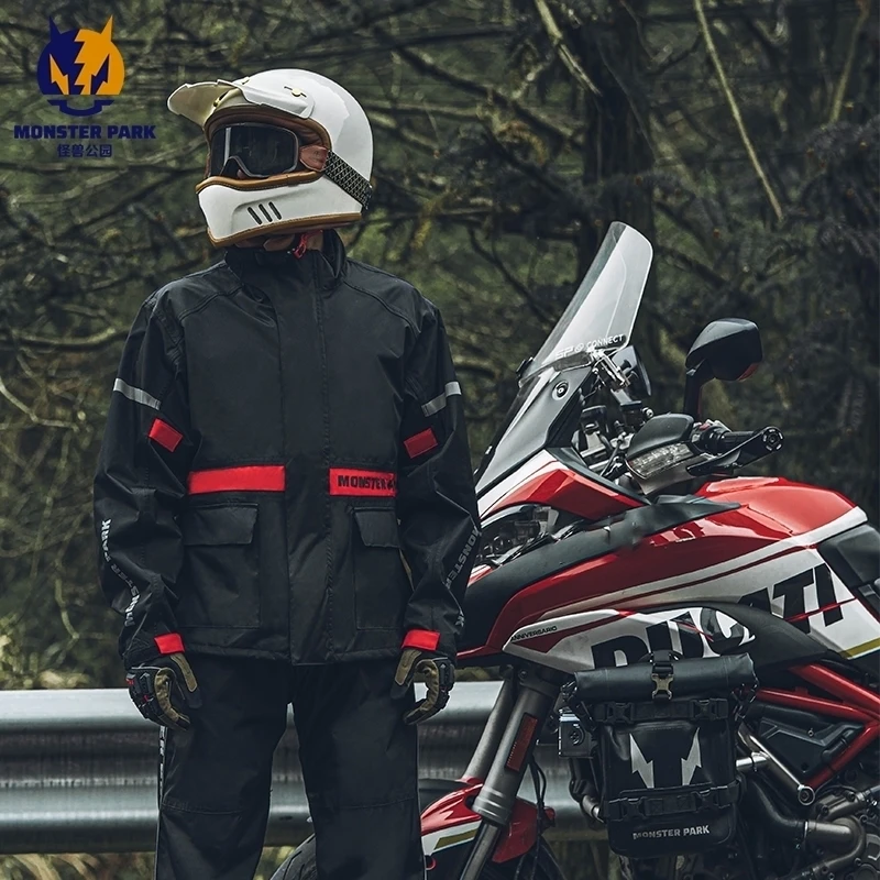 Unisex Motorcycle Raincoat Rain Pants Suit  Rainstorm Prevention Motocross Riding Jacket Riding Motorcycle Accessories Raincoat