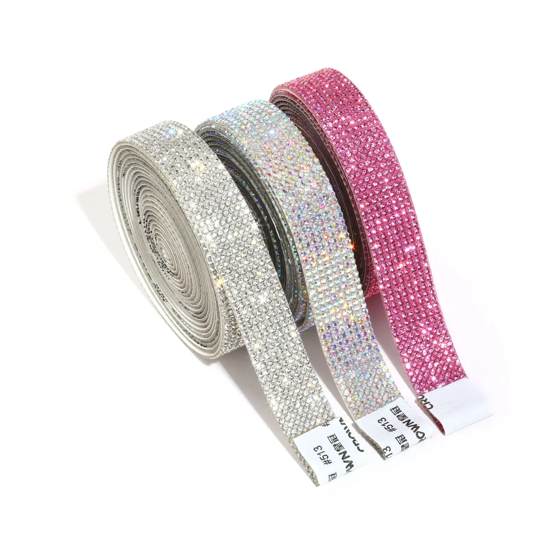 1Yard Multicolor Self-adhesive Shiny Crystal Rhinestone Chain Tape Ribbon for Handmade DIY Shoes Bags Art Craft Phone Decoration