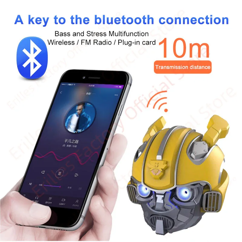 Bluetooth Speakers Bumblebee Transformers New Creative Cartoon Wireless Card Mini Outdoor Low Small Acoustics Megaphone Echo Dot