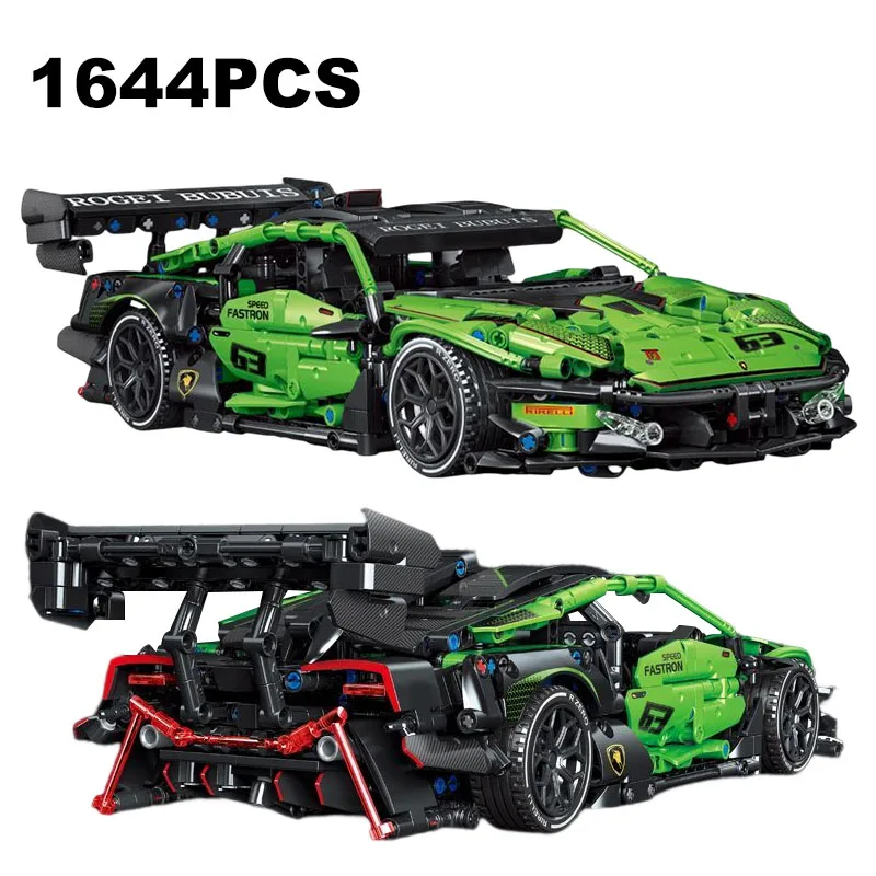 

1644PCS Technical Super Speed Lamborghinied Sport Car Model Building Blocks Roadster Vehicle Assemble Bricks Toys For Boys Adult