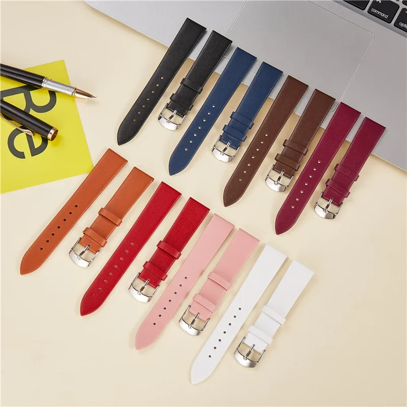 Sofe Leather Watchband 14mm 16mm 18mm 20mm 22mm Genuine Leather Watch band For DW Watch Strap Watch Accessories Red Pink Blue