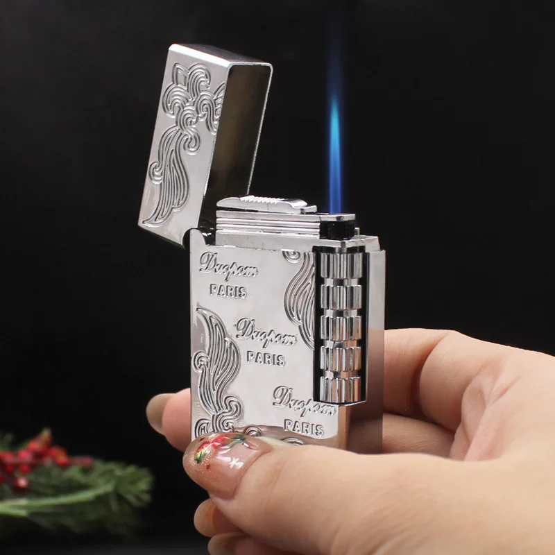 

Metal Ping Sound Torch Lighter Windproof Jet Blue Flame Refillable Butane Gas Lighters Smoking cigar Lighter Men's Gift