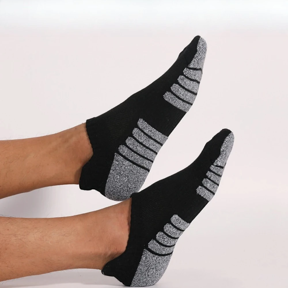 

1/3 Pairs High Quality Men's Cotton Ankle Socks Mesh Breathable Thick Casual Athletic Sports Socks